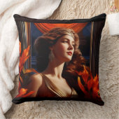 太陽の女神ロマンチックなアールデコ クッション (ブランケット)