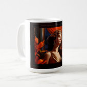 太陽の女神ロマンチックなアールデコ コーヒーマグカップ (正面左)