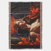 太陽の女神ロマンチックなアールデコ スローブランケット (正面縦)