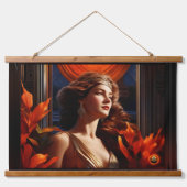 太陽の女神ロマンチックなアールデコ 吊り下げ型タペストリー (正面)