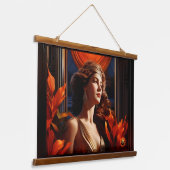 太陽の女神ロマンチックなアールデコ 吊り下げ型タペストリー (傾斜あり)