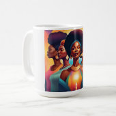 太陽の姉妹：パワー、ユニティ、光 コーヒーマグカップ (正面左)