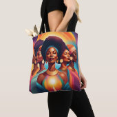 太陽の姉妹：パワー、ユニティ、光 トートバッグ (クローズアップ)