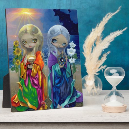 「太陽の子と月の子」の額 フォトプラーク (側面)