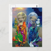 『太陽の子と月の子』はがきき ポストカード (正面/裏面)