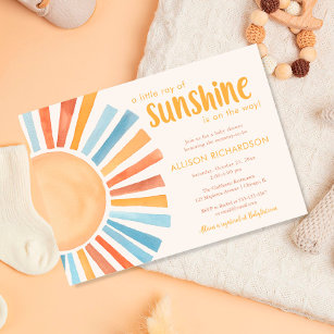太陽の小さな光線ボホ太陽の赤ちゃんシャワー 招待状