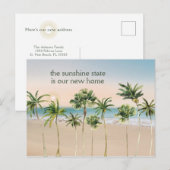 太陽の州は私たちの新しい家　パームツリーのビーチ 案内ポストカード (正面/裏面)