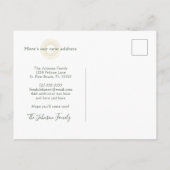 太陽の州は私たちの新しい家　パームツリーのビーチ 案内ポストカード (裏面)