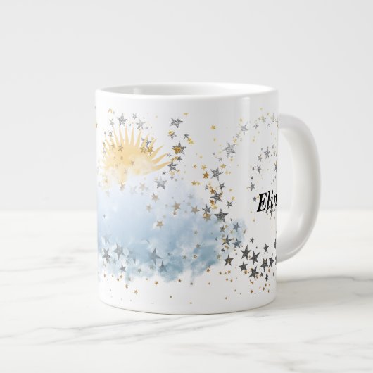 太陽の巨大なコーヒーマグで雲9 ジャンボコーヒーマグカップ (正面右)