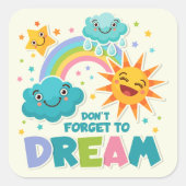 太陽の忘れ雲を夢に感動的しない スクエアシール (正面)