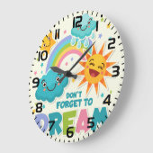 太陽の忘れ雲を夢に感動的しない ラージ壁時計 (傾斜)