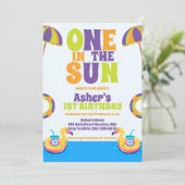 太陽の恵み溢れるトロピカルビーチボーイ　1歳の誕生日 招待状 (スタンド正面)