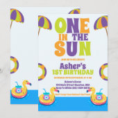 太陽の恵み溢れるトロピカルビーチボーイ　1歳の誕生日 招待状 (正面/裏面)
