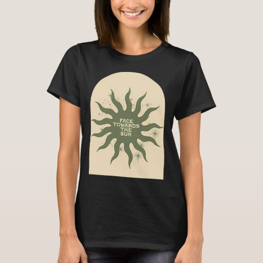 太陽の方を向いて (ベージュ) Tシャツ (正面)