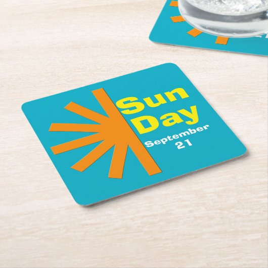 太陽の日のエネルギー太陽のの日 スクエアペーパーコースター (アングル)
