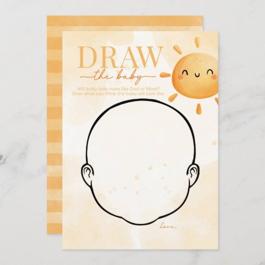 太陽の日差しが赤ちゃんのシャワーゲームを引く 招待状 (正面/裏面)