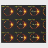 太陽の日食のリアルな黒い白 ラッピングペーパー (フラット)