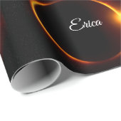 太陽の日食のリアルな黒い白 ラッピングペーパー (ロールコーナー)