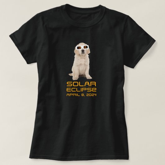 太陽の日食の子犬 Tシャツ (デザイン正面)