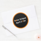 太陽の日食2024年4月 ラウンドシール (封筒)