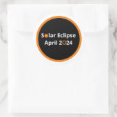 太陽の日食2024年4月 ラウンドシール (バッグ)