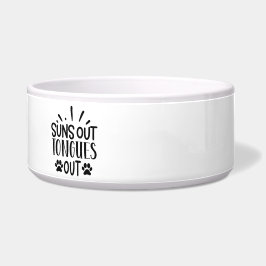 太陽の日、舌を出して！セラミック犬用ボウル ボウル