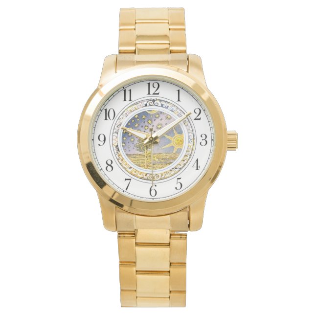 太陽の星の天体 腕時計 (正面)