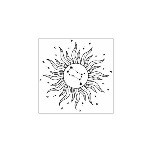 太陽の星座 ふたご座 ラバースタンプ (インプリント)