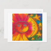 太陽の月と星の下で愛 インビテーションポストカード (正面/裏面)