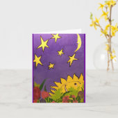 太陽の月と星の色の折り畳まれたグリーティングカード カード (黄色い花)