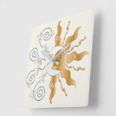 太陽の月と星時計 スクエア壁時計 (傾斜)