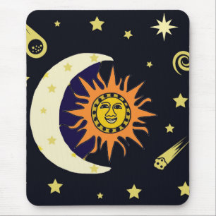 太陽の月と星 マウスパッド