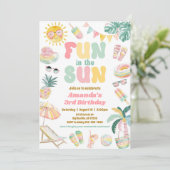 太陽の楽しいプールパーティー招待状 招待状 (スタンド正面)