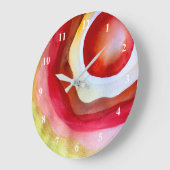 太陽の水彩夕焼けアート ラージ壁時計 (傾斜)