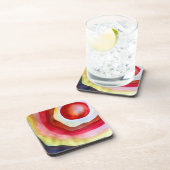 太陽の水彩画の夕日アート コースター (右側)