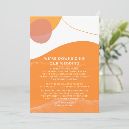 太陽の海の砂モダン私たちは私たちのサイズを小さくしてい結婚る シーズンカード (スタンド正面)