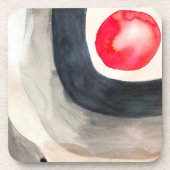 太陽の灰色と黒の抽象芸術アーモダント コースター (正面)