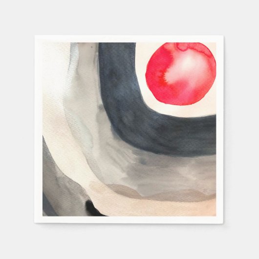 太陽の灰色と黒の抽象芸術アーモダント スタンダードカクテルナプキン (正面)