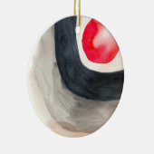 太陽の灰色と黒の抽象芸術アーモダント セラミックオーナメント (右)