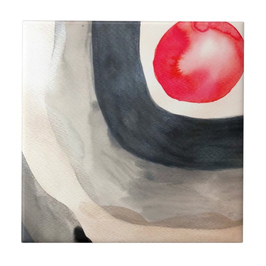 太陽の灰色と黒の抽象芸術アーモダント タイル (正面)