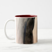 太陽の灰色と黒の抽象芸術アーモダント ツートーンマグカップ (左)