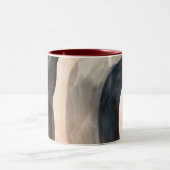 太陽の灰色と黒の抽象芸術アーモダント ツートーンマグカップ (中央)