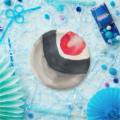 太陽の灰色と黒の抽象芸術アーモダント ペーパープレート (パーティー)