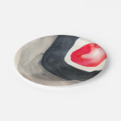 太陽の灰色と黒の抽象芸術アーモダント ペーパープレート (アングル)