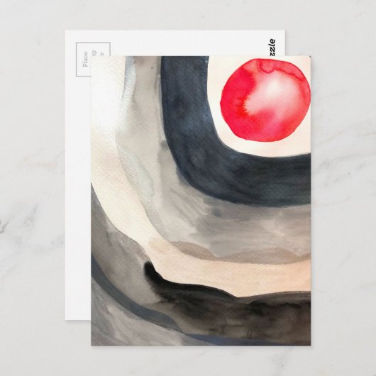 太陽の灰色と黒の抽象芸術アーモダント ポストカード (正面/裏面)