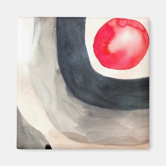 太陽の灰色と黒の抽象芸術アーモダント マグネット (正面)