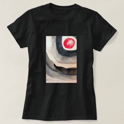 太陽の灰色と黒の抽象芸術アーモダント Tシャツ (デザイン正面)