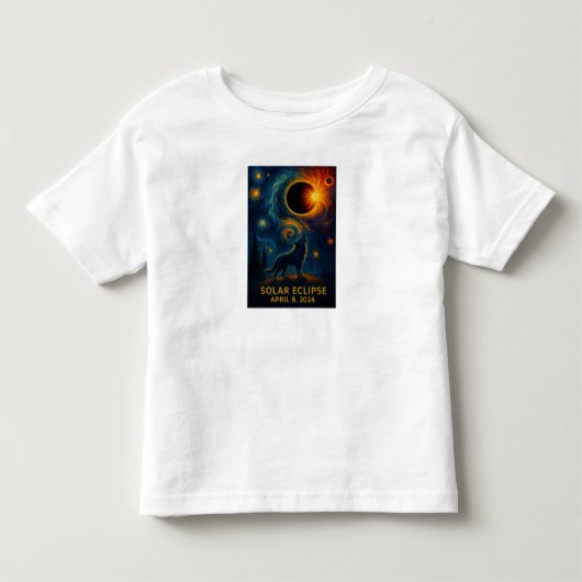 太陽の狼 星空の野生 トドラーTシャツ (正面)
