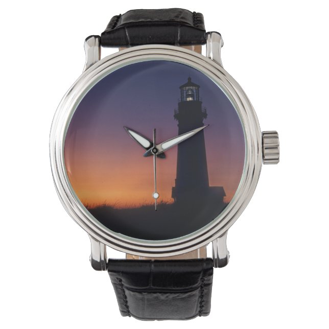 太陽の玉が地平線に落ちる 腕時計 (正面)