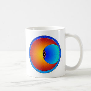 太陽の白いコーヒーマグの目 コーヒーマグカップ